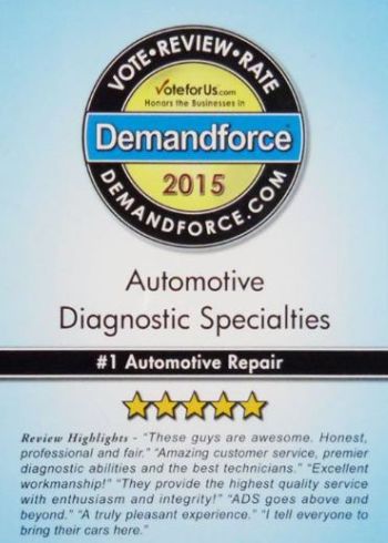 Automotive Diagnostic Specialties Awards AZ | Chandler Arizona Auto Repair Shop